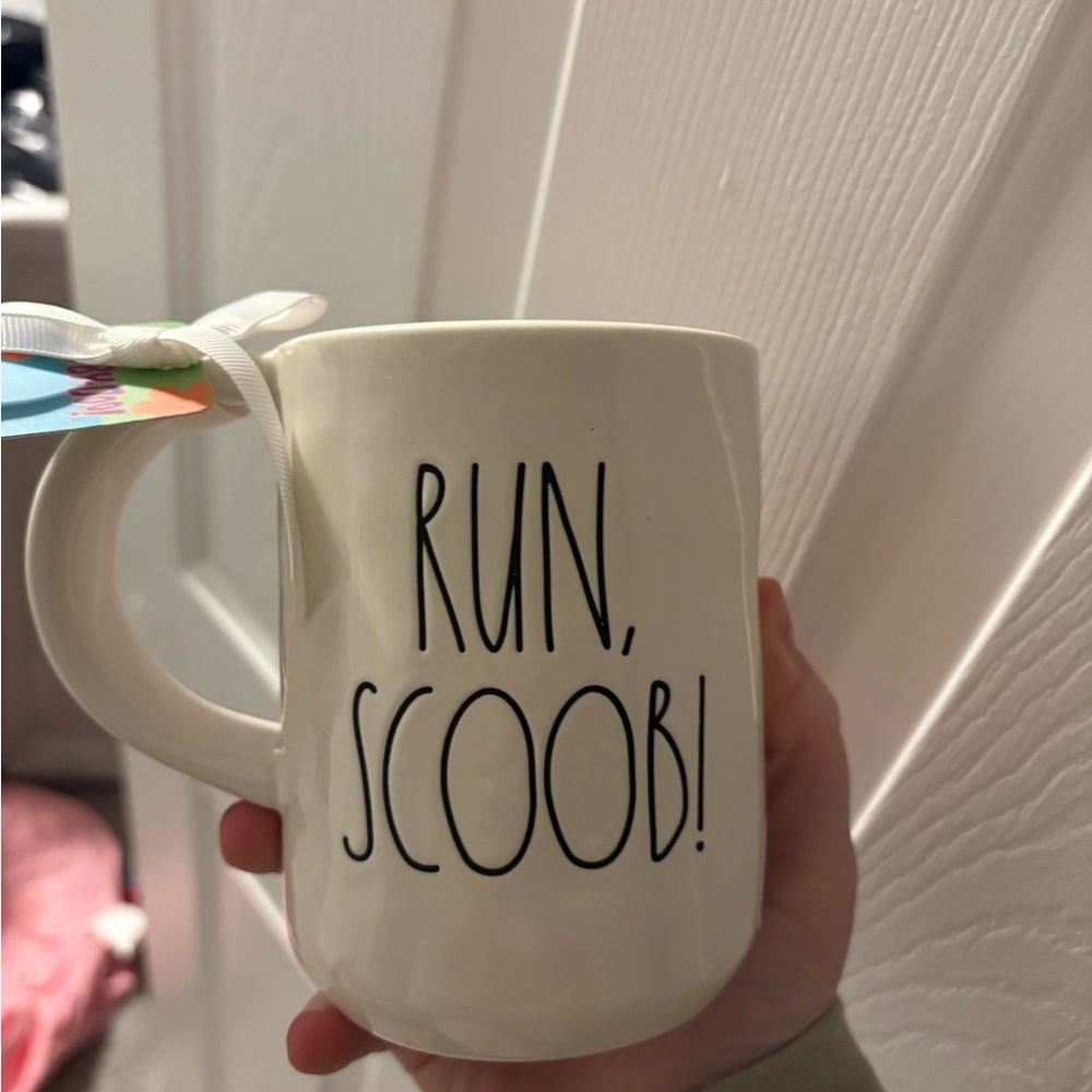 Rae Dunn White 'Run, Scoob!' Mug
